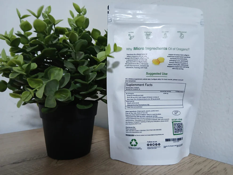 Aceite de Orégano 6000 mg x 90 Softgels - Sistema inmune y defensas